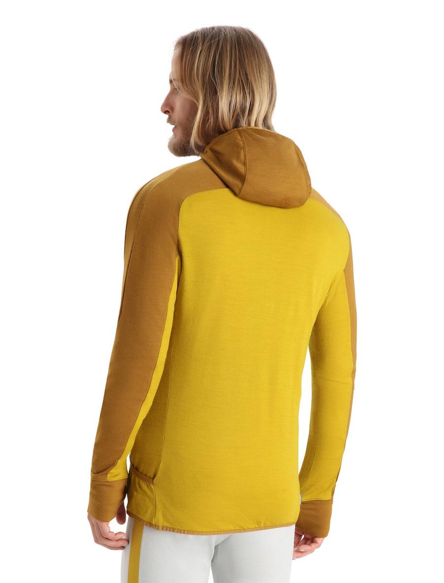 Clove / Silent Gold Icebreaker ZoneKnit™ Merino Long Sleeve Zip Men's Hoodie | AU 1273JPQJ